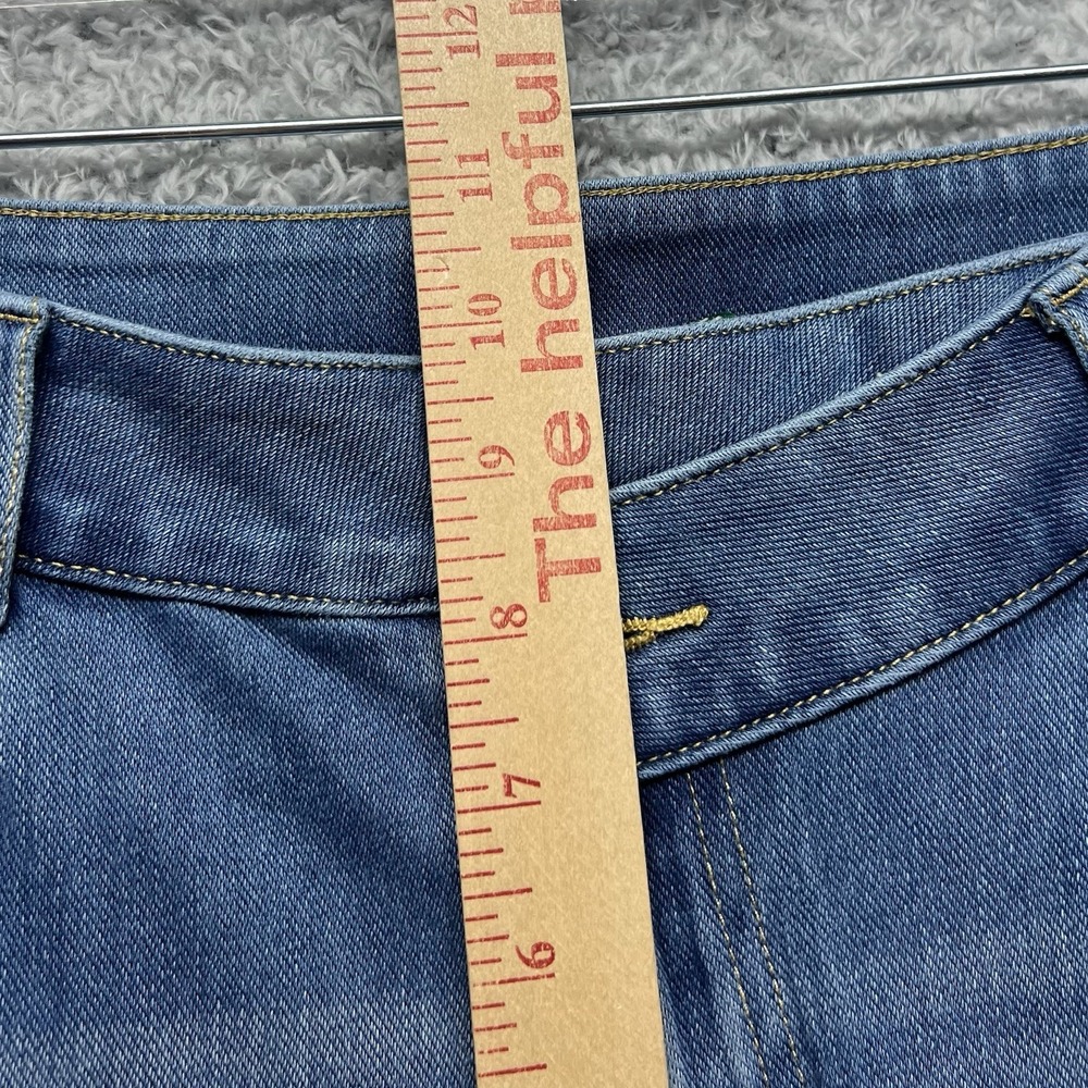 Halara Asymetrical Wide Leg Jeans PM Petite Medium Blue Stretch Faded Baggy - Picture 12 of 13